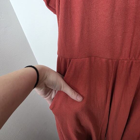 Torrid Orange Ribbed Stretchy Soft Handkerchief Hem Casual Midi Dress Size 3X - Picture 3 of 7